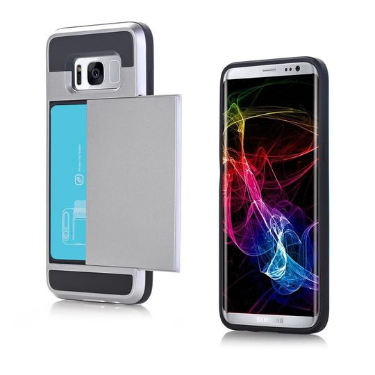 Samsung Galaxy S8+ Joustava Hybridi Muovikuori - Hopea