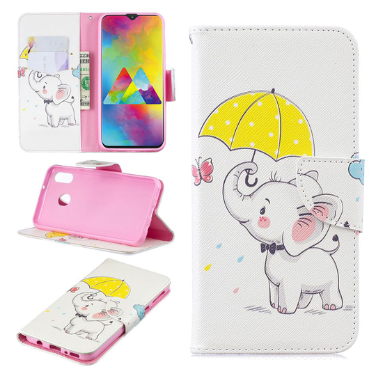 Wonderland Samsung Galaxy M20 kotelot - Norsu Pitää Sateenvarjoa