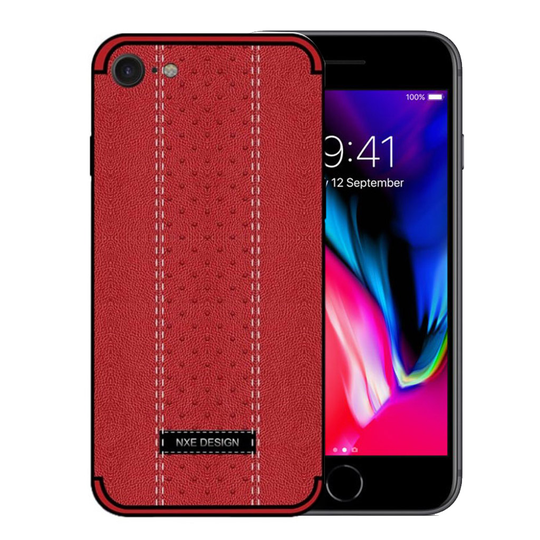 NXE iPhone 7 ja 8 tikkikuvioinen suojakuori - Punainen