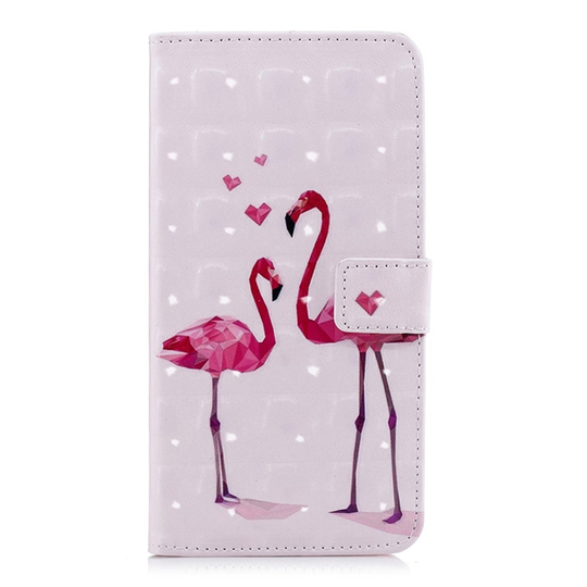 iPhone Xs Max Kuviollinen kimalteleva synteetti nahkainen lompakko suojakotelo - Flamingot