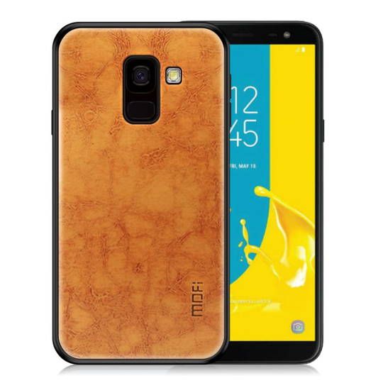 Samsung Galaxy J6 (2018) MOFI Synteetti Nahka Pinnoitettu Kova Muovinen Takasuoja Kuori - Ruskea