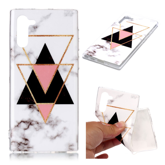 Marble Samsung Galaxy Note 10 kuoret - Kolmion muotoinen marmori
