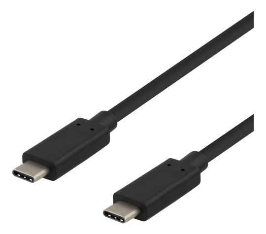 USB-C-kaapeli, 0,25 M, USB 3.1 Gen 2, 10 Gbps, 60 W, Musta