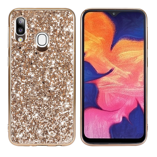 Glitter Samsung Galaxy A20e kuoret - Kulta