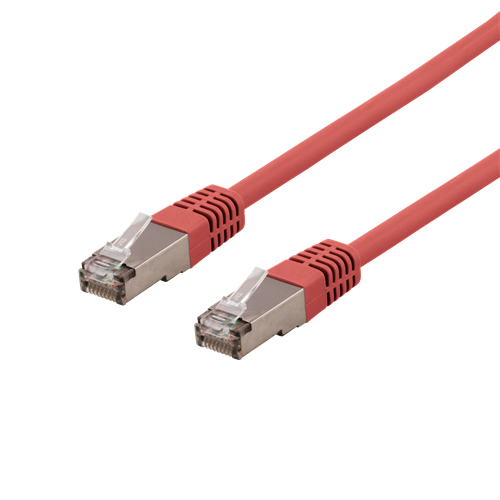 Laitekaapeli, S/FTP Cat6, 0,3 M, 250 MHz, Delta-sertifioitu, LSZH, 0,3 M, Punainen