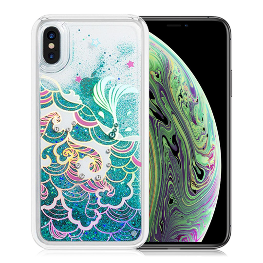 iPhone XS KAVARO Swarovski hybriidi muovinen kuviollinen takasuoja kuori timanteilla - Aalto