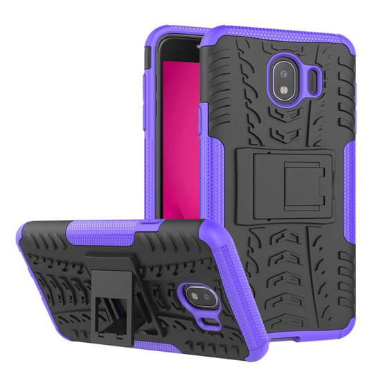 Samsung Galaxy J4 (2018) hieno rengaskuvioitu hybridi suojakotelo - Violetti