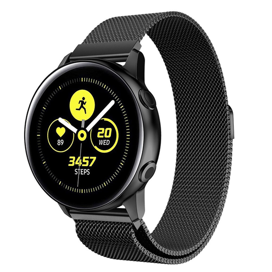 Samsung Galaxy Watch Active 20mm milanese stainless watchband - Black