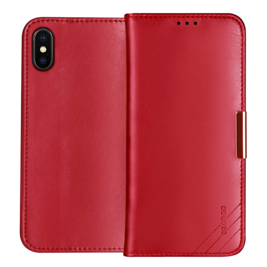 iPhone Xs Max aito nahkainen seisova lompakko suojakotelo - Punainen