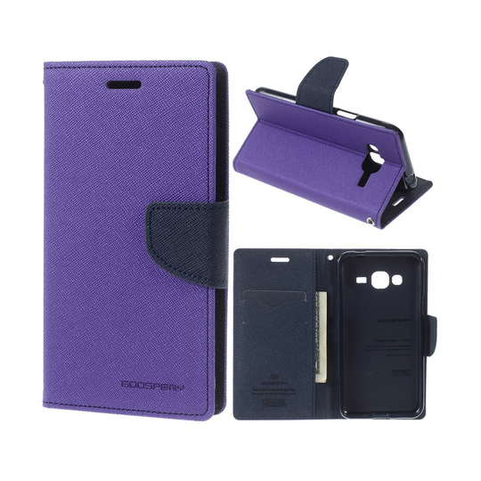 Mercury Goospery Nahkakotelo Samsung Galaxy J3 (2016) Puhelimelle - Violetti