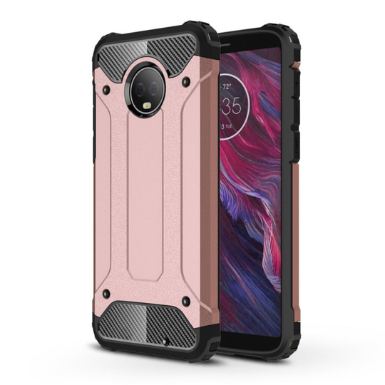 Motorola Moto G6 Plus heavy duty rugged hybrid case - Rose Gold