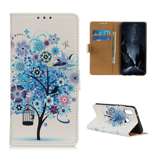 Samsung Galaxy A40 pattern leather case - Blue Tree