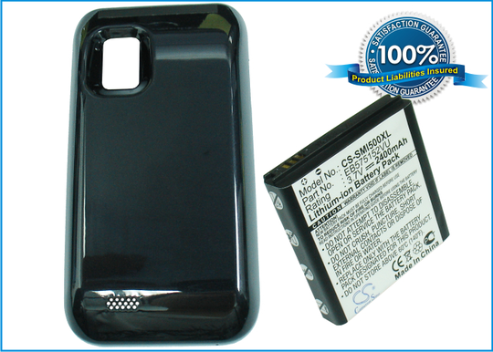 Samsung SCH-i500 Verizon Fascinate yhteensopiva akku laajennetulla takakannella 2400 mAh