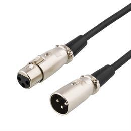 XLR-äänikaapeli, 3-pin Ur - 3-pin Na, 2m, Musta