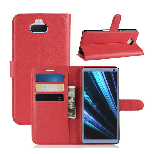 Sony Xperia 10 Plus litchi leather case - Red