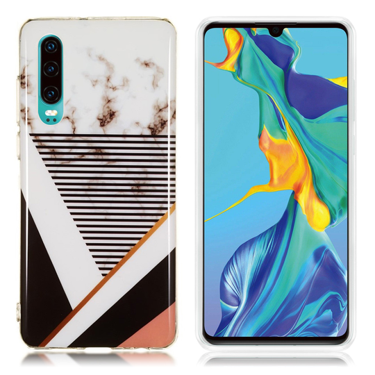 Huawei P30 marmori kuosinen pehmeä suojakotelo - Malli G