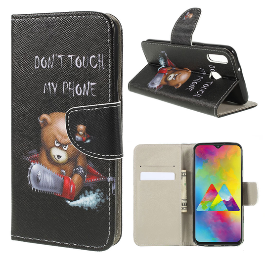 Wonderland Samsung Galaxy M20 kotelot - Vihainen Karhu ja Varoitussanat