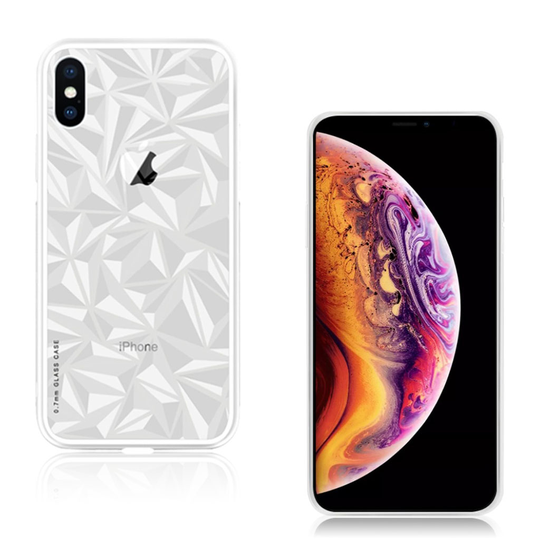 iPhone Xs Max NXE sarjan lasi ja muovi läpinäkyvä hybriidi suojakuori - Valkoinen