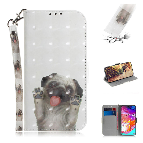 Samsung Galaxy A70 décor pattern leather case - Dog