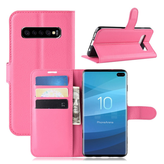 Samsung Galaxy S10 Plus litsi nahkainen flip Suojakotelo - Rose
