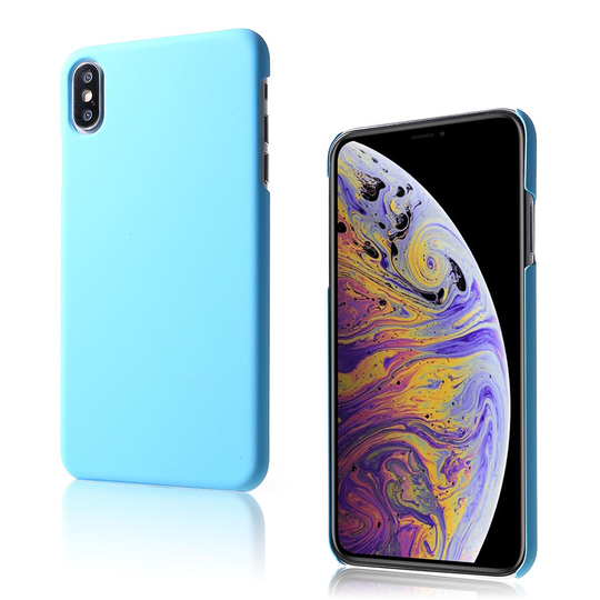 iPhone XS liukuestoinen kova muovinen matta pintainen takasuojakuori - Vaalean Sininen