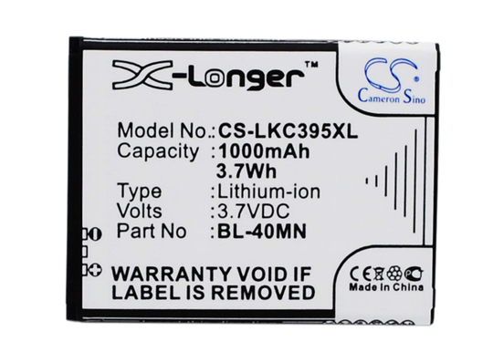 LG C395 C395C Xpression C395 akku 1000 mAh