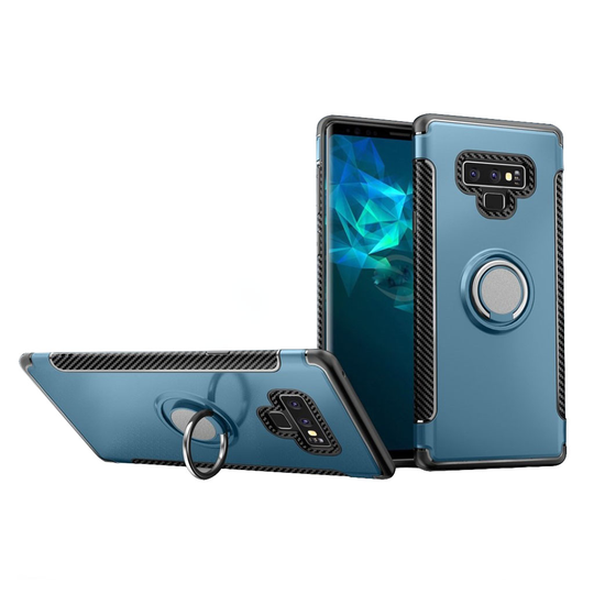 Samsung Galaxy Note9 Hybriidi Muovinen Takasuoja Kuori Missä Magneetti Ja Sormirengas - Vaalean Sininen
