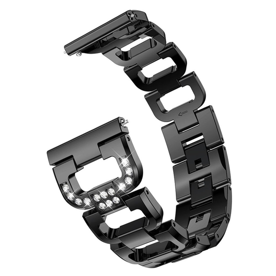 Samsung Gear S3 Frontier rhinestone alloy watch band - Black
