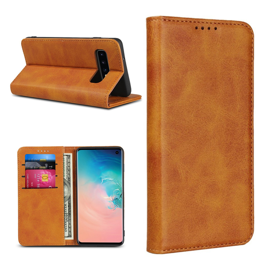 Samsung Galaxy S10 auto-absorbed leather case - Brown