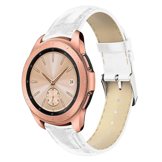 Samsung Galaxy Watch (42mm) Krokotiili iho rakenteinen aito nahkainen kellon vaihto ranneke - Valkoinen
