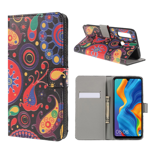 Huawei P30 Lite kuvioitu nahkainen flip suojakotelo - Kasmirkuviollinen