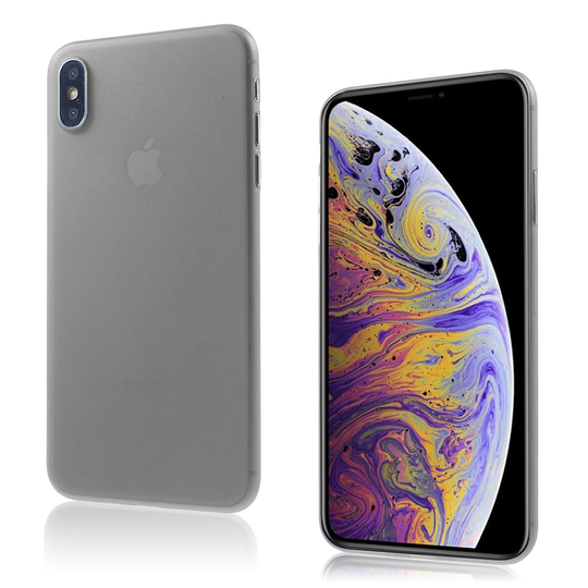 iPhone Xs Max ohut kova muovinen matta pintainen takasuoja kuori - Harmaa