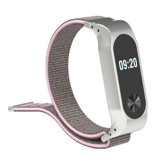 Xiaomi Mi Band 2 Nailoni Tarranauha Kellon Vaihto Ranneke - Pinkki