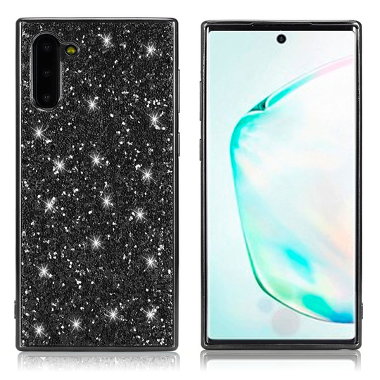 Glitter Samsung Galaxy Note 10 kuoret - Musta