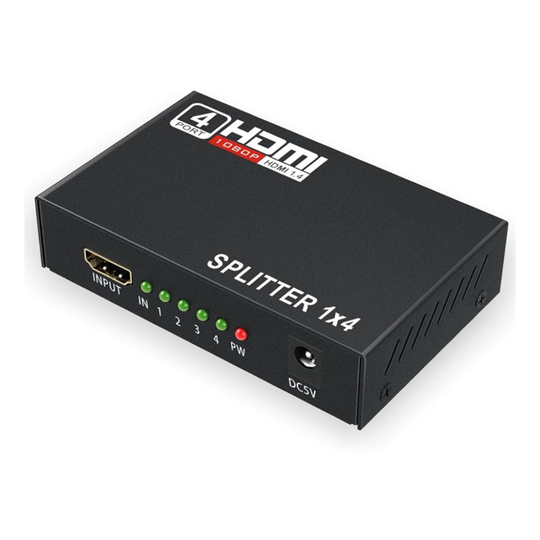 Universal 1x4 HDMI splitter 1 input to 4 output HDMI video monitor splitter - EU Plug