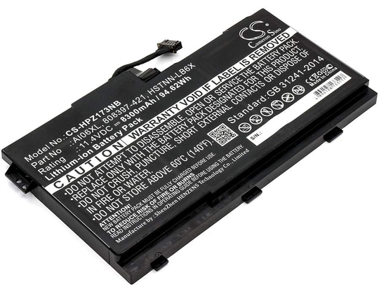 HP ZBook 17 G3 ZBook 17 G3 M9L94AV ZBook 17 G3 T7V61ET akku 8300mAh