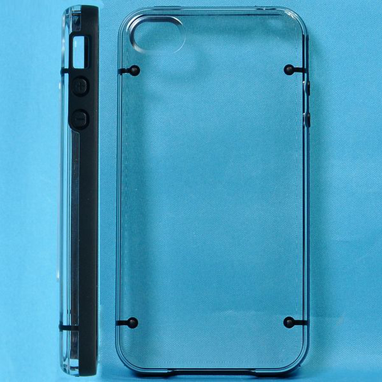 Tupla Materiaali - Kirkas Tausta (Musta) iPhone 4S Suojakuori