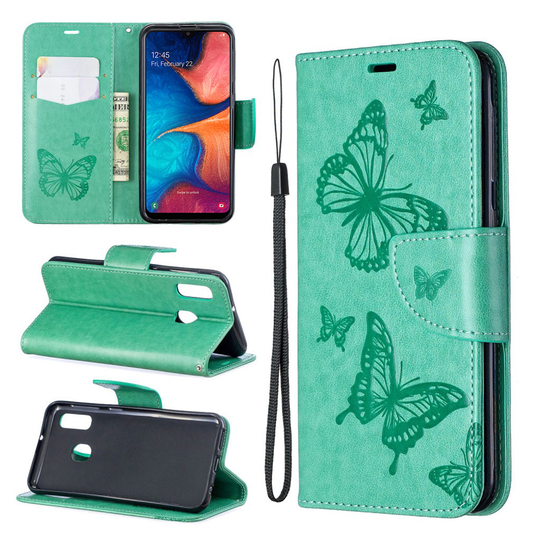 Butterfly Samsung Galaxy A20e kotelot - Vihreä