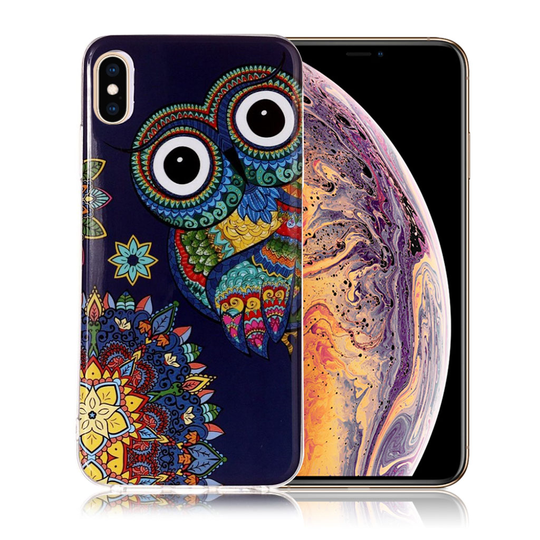 iPhone 9 Plus IMD Kuviollinen Pehmeä Muovinen Takasuoja Kuori -Pöllö Kuvio
