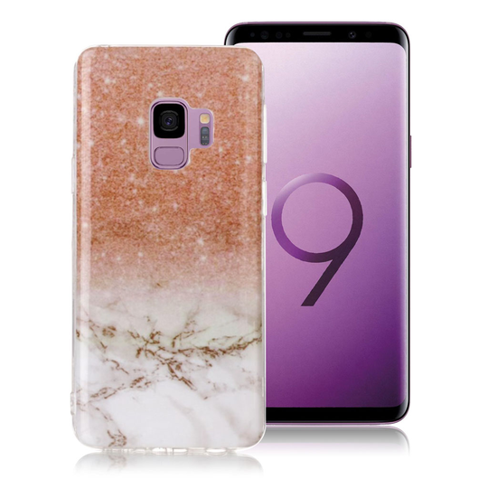 Samsung Galaxy S9 Kuviollinen IMD Pehmeä TPU Takasuoja Kuori - Oranssi/ Valkoinen