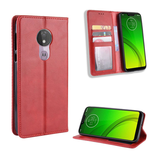 Motorola Moto G7 Power vintage leather case - Red