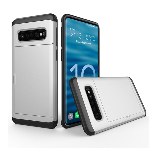 Samsung Galaxy S10 korttipaikallinen hybrid Suojakotelo - Hopea