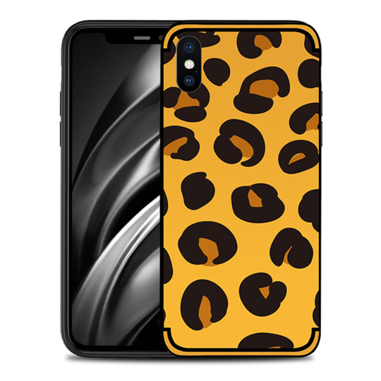 iPhone Xs Max NXE kohokuviollinen pehmeä silikooni muovinen takasuoja kuori - Leopardi