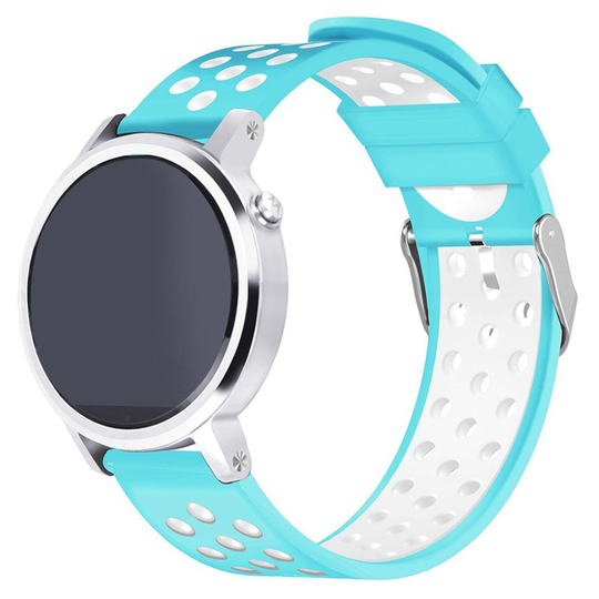 Samsung Gear S3 Kaksi Sävyinen Silikooni Muovinen Pehmeä Kellon Vaihto Ranneke - Sininen/ Valkoinen