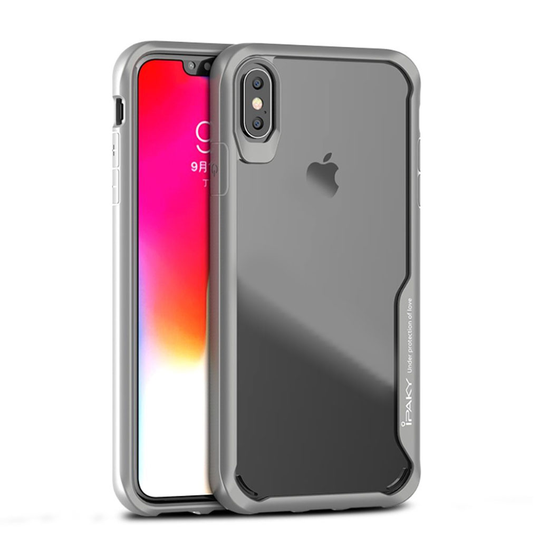 iPhone 9 Plus IPAKY Iskukestävä Hybriidi Muovinen Takasuojakuori - Harmaa
