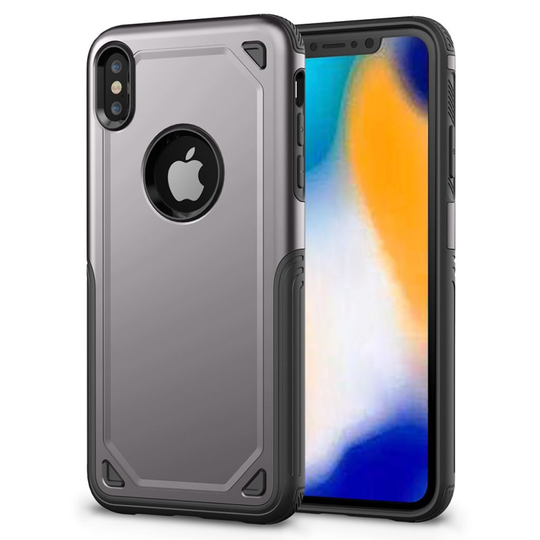 iPhone 9 Plus Hybriidi Muovinen Takasuoja Kuori Matta Karu Pintainen - Harmaa
