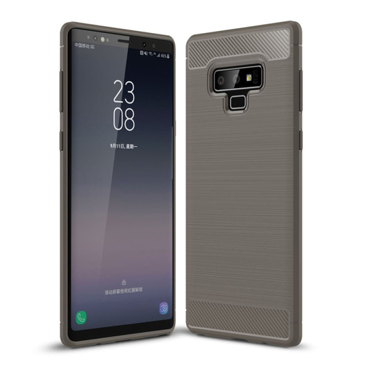 Samsung Galaxy Note9 Hiilikuitu Harjattu Muovinen Takasuoja Kuori - Harmaa