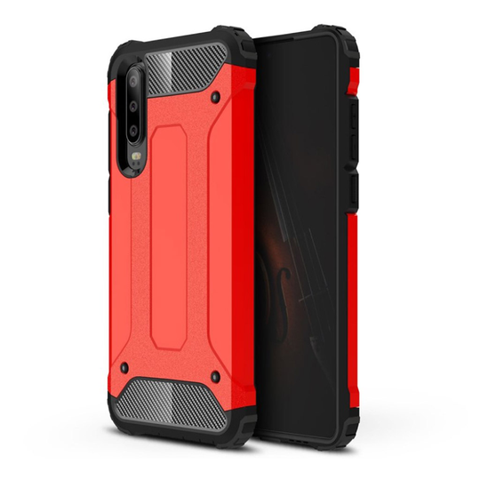Huawei P30 armor guard hybrid Suojakotelo - Punainen