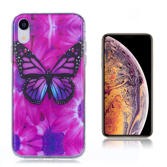 iPhone Xs Max ohut kuviollinen pehmeä silikooni muovinen suojakuori - Perhonen