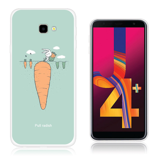 Samsung Galaxy J4 Plus (2018) kuviollinen taivutettava silikoon takasuoja kuori - Porkkana